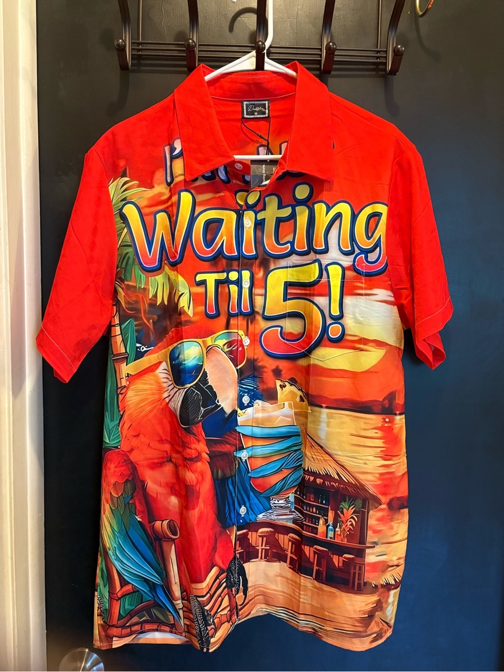 Daddyloco All Over Graphic Print Shirt Short Sleeve Medium NWT - Tiki Bar